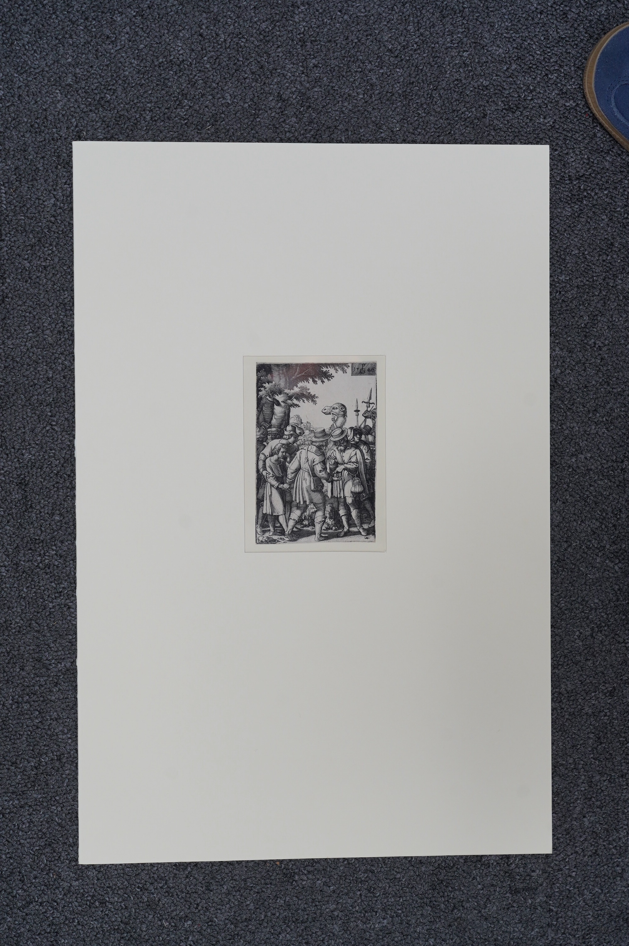 Georg Pencz (German, 1500-1550), Joseph sold to the merchants, original engraving 1546, 10.7 x 7.8cm